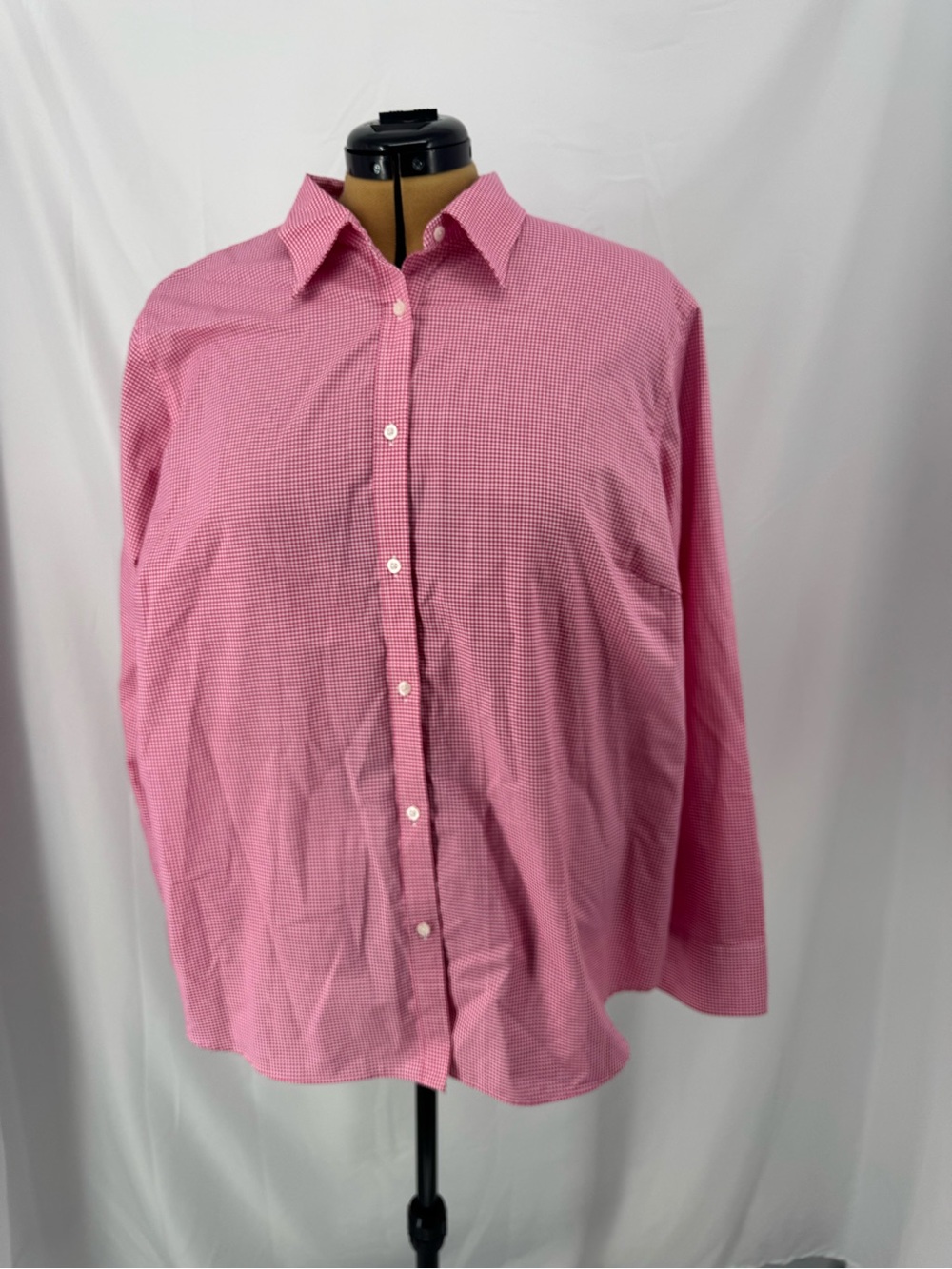 Chaps Pink Micro-Check Button-Down Shirt 0310